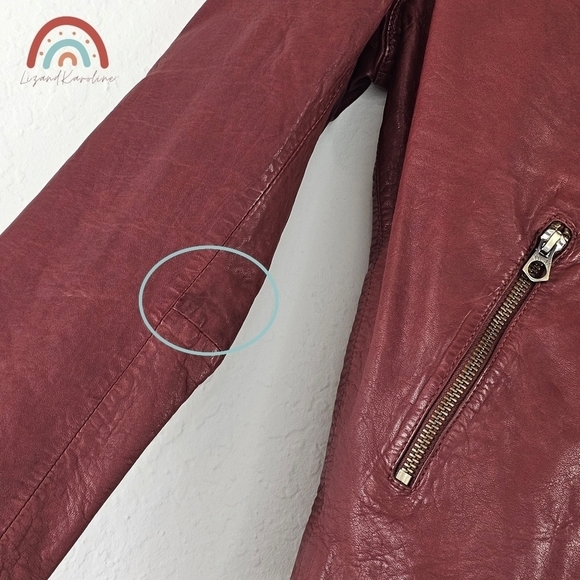 Madewell Washed Leather Motorcycle Jacket Brass Hardware Edition Dusty Redwood - Picture 13 of 15